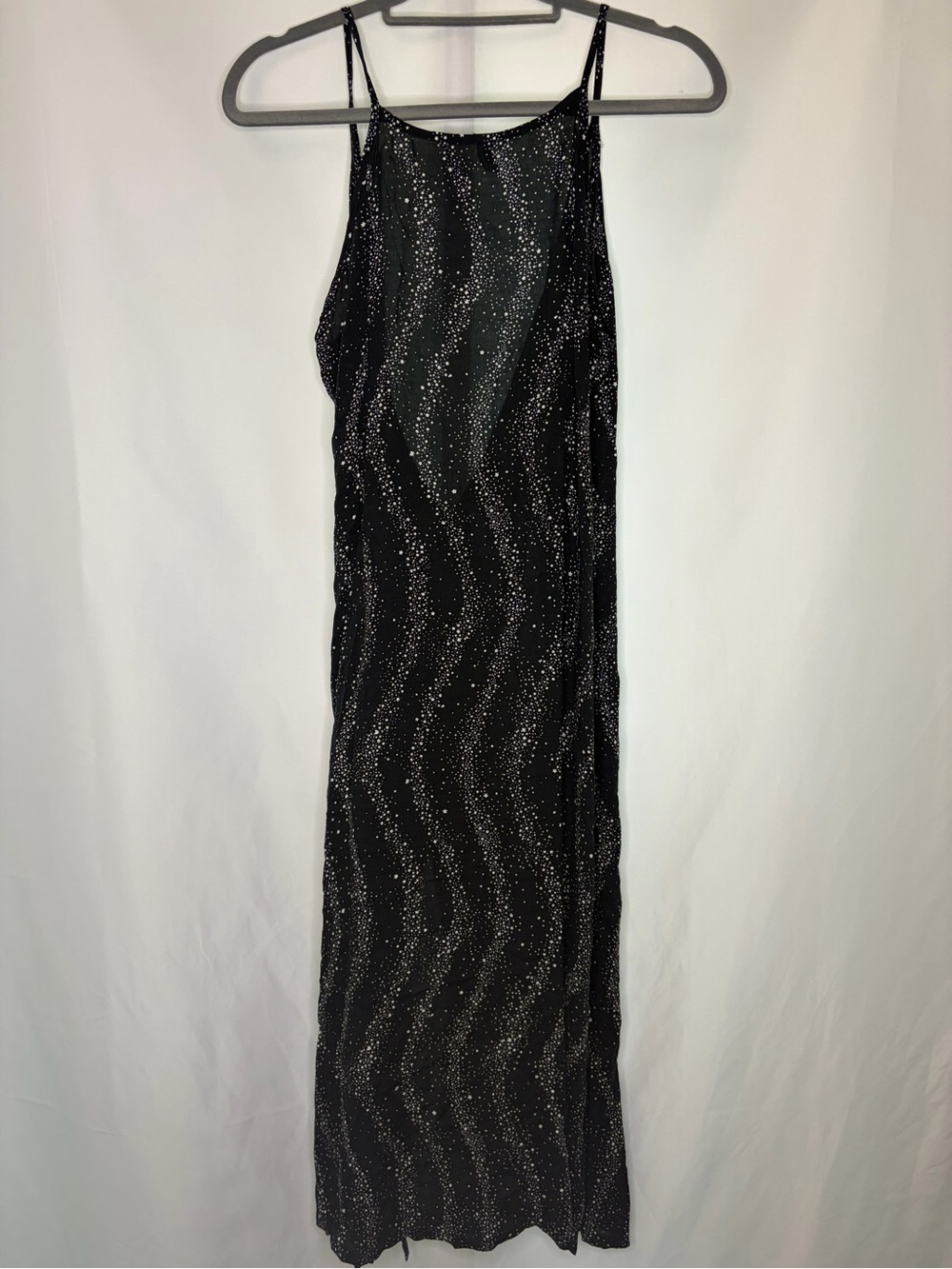 Disturbia Celestial Star Print Wrap Maxi Dress Black Witchy Goth US 8 - Picture 3 of 12
